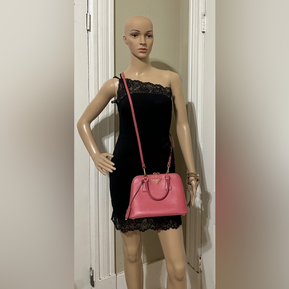 Prada Saffiano Leather Dome Satchel in Rose Pink - Picture 4 of 16